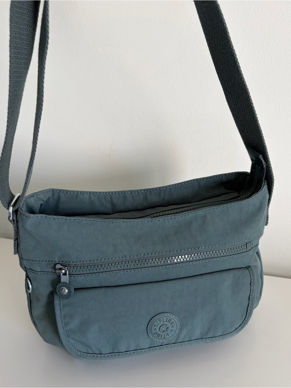 Kipling Syro Teal Nylon Canvas Crossbody Shoulder Bag